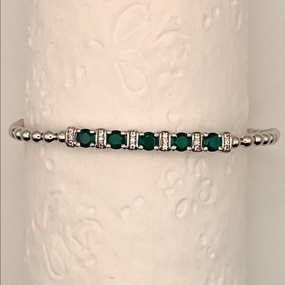 Swarovski White Rhodium Emerald Bracelet!